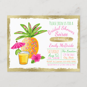 Invitation Soirée de Baby Shower Tropical