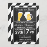 Invitation Soirée de baccalauréat en tableau de bord<br><div class="desc">Salutations & Bières Chalkboard Bachelor Party Invitations.</div>