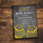 Invitation Soirée de bachelor à plateau rustique
