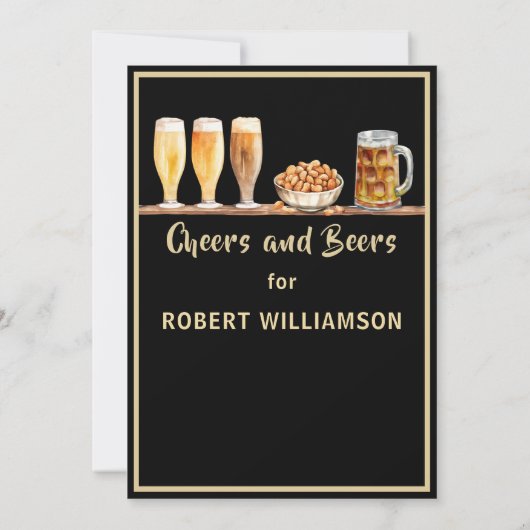 Invitation Soirée de Bachelor Noir & Or (Dos)