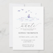 Invitation Soirée de Bachelorette de l'Elegant Nautical Boat  (Devant)