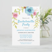 Invitation Soirée de Bachelorette Florale Boho Rose (Debout devant)