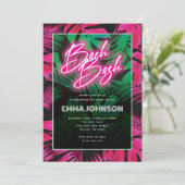 Invitation Soirée de Bachelorette Tropicale Neon Rose (Debout devant)