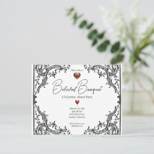 Invitation Soirée de Banquet de Saint Valentin (Debout devant)