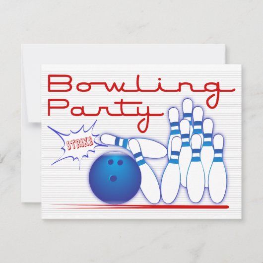 Invitation Soirée de Bowling (Devant)