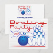 Invitation Soirée de Bowling (Devant / Derrière)