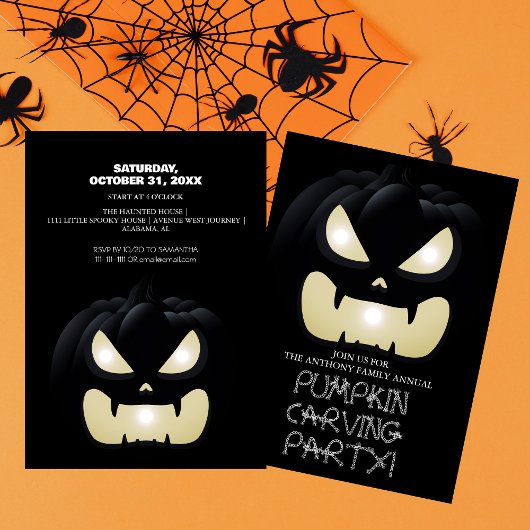 Invitation Soirée de carrosserie simple Citrouille Halloween 