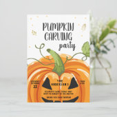 Invitation Soirée de Carving citrouille Halloween Éffrayant A (Debout devant)