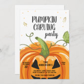 Invitation Soirée de Carving citrouille Halloween Éffrayant A (Devant / Derrière)