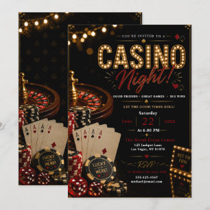 Invitation Soirée de Casino Glamour