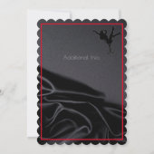 Invitation Soirée de célibataire silhouette de satin noir (Dos)
