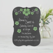 Invitation Soirée de Chalkboard Rose Wild Mint Green (Debout devant)