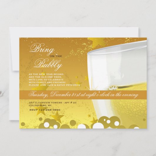 Invitation Soirée de Champagne Nouvel An (Devant)