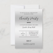 Invitation Soirée de charité Élégance et Classe Argent (Devant)