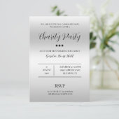 Invitation Soirée de charité Élégance et Classe Argent (Debout devant)