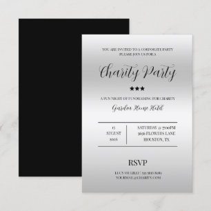 Invitation Soirée de charité Élégance et Classe Argent