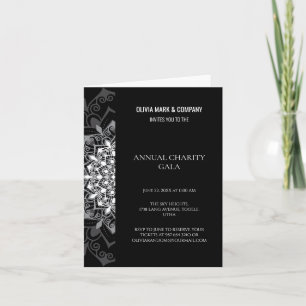 Invitation Soirée de charité élégante en or et brun