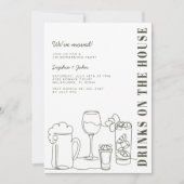 Invitation Soirée de chauffage vert olive moderne (Devant)