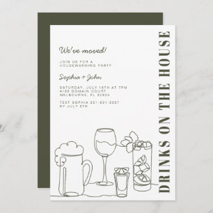 Invitation Soirée de chauffage vert olive moderne