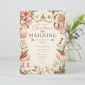 Invitation Soirée de cocktail de Noël de Mahjong (Debout devant)