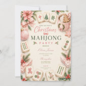 Invitation Soirée de cocktail de Noël de Mahjong (Devant)
