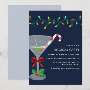 Invitation Soirée de Cocktail de Noël sous les Étoiles