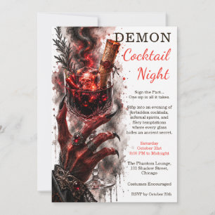 Invitation Soirée de cocktail démoniaque Nuit infernale Hallo