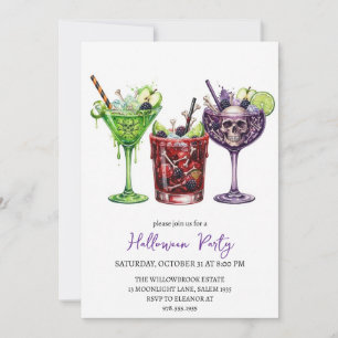 Invitation Soirée de cocktail effrayante Halloween