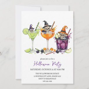 Invitation Soirée de cocktail effrayante Halloween