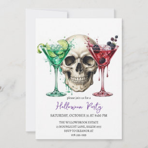 Invitation Soirée de cocktail effrayante Halloween