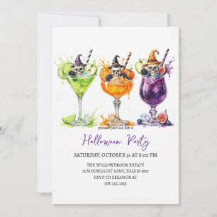Invitation Soirée de cocktail effrayante Halloween