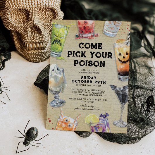 Invitation Soirée de cocktails d'Halloween pour adultes