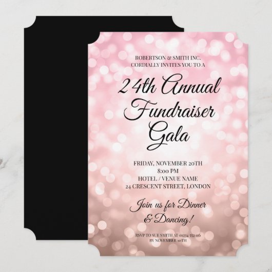 Invitation Soirée de collecte de fonds d'entreprise formelle  (Devant / Derrière)