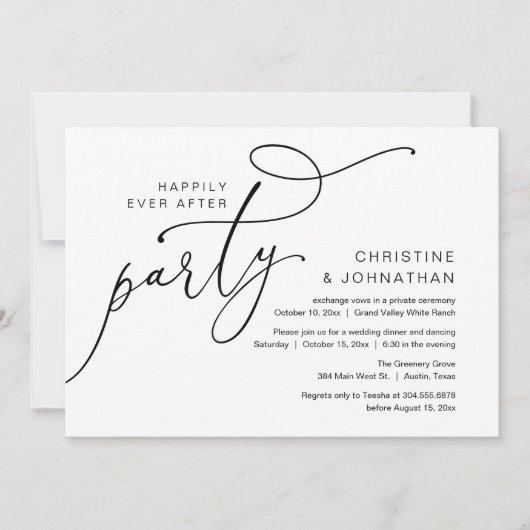 Invitation Soirée de conte de fées, dîner romantique dansant (Devant)