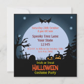Invitation Soirée de costume d'Halloween effrayante (Devant)