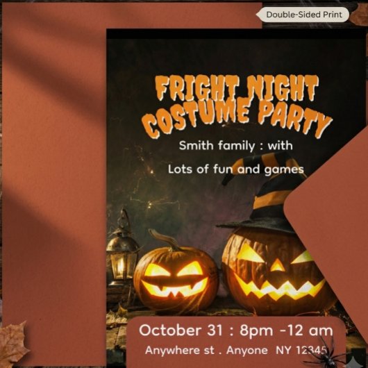 Invitation Soirée de costumes d'Halloween 