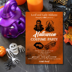 Invitation Soirée de costumes d'Halloween pour adultes Vampir