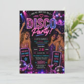 Invitation Soirée de danse néon disco (Debout devant)