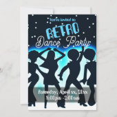 Invitation Soirée de danse rétro sarcelle  (Devant)