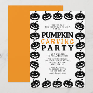 Invitation Soirée de décoration de citrouille Halloween avec