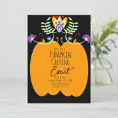 Invitation Soirée de découpage de citrouille d'Halloween (Debout devant)