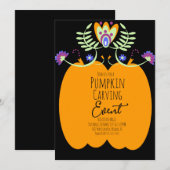 Invitation Soirée de découpage de citrouille d'Halloween (Devant / Derrière)