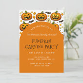Invitation Soirée de découpage de citrouille d'Halloween Jack (Debout devant)