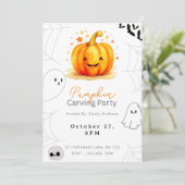 Invitation Soirée de découpage de citrouille Jack-O' Lantern (Debout devant)