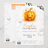 Invitation Soirée de découpage de citrouille Jack-O' Lantern (Devant / Derrière)