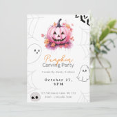 Invitation Soirée de découpage de citrouille Jack-O' Lantern (Debout devant)