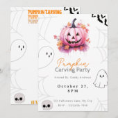 Invitation Soirée de découpage de citrouille Jack-O' Lantern (Devant / Derrière)
