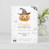 Invitation Soirée de découpage de citrouilles Jack-O' Lantern (Debout devant)