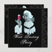 Invitation SOIRÉE DE DÉGUSTATION DE VIN DE SOMMELIER Damas, C (Devant / Derrière)