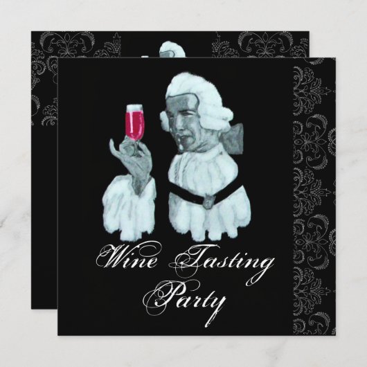 Invitation SOIRÉE DE DÉGUSTATION DE VIN DE SOMMELIER Damas, C (Devant / Derrière)